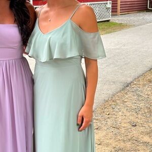Elegant Off-Shoulder Mint Green Dress